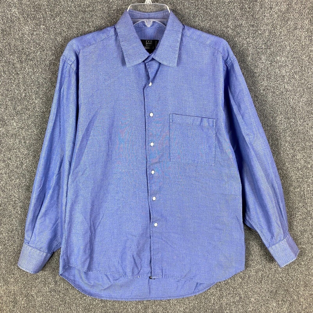 IKE Behar Dress Shirt Men's 16 35 Long Sleeve‎ 100% Cotton Made In USA